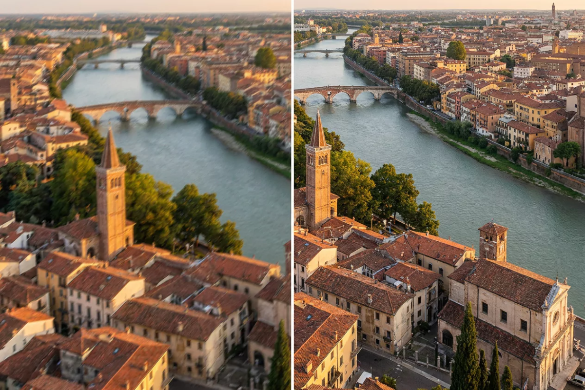 Symbolbild: links ohne Linse verzerrt, rechts mit torischer Linse korrigiert
